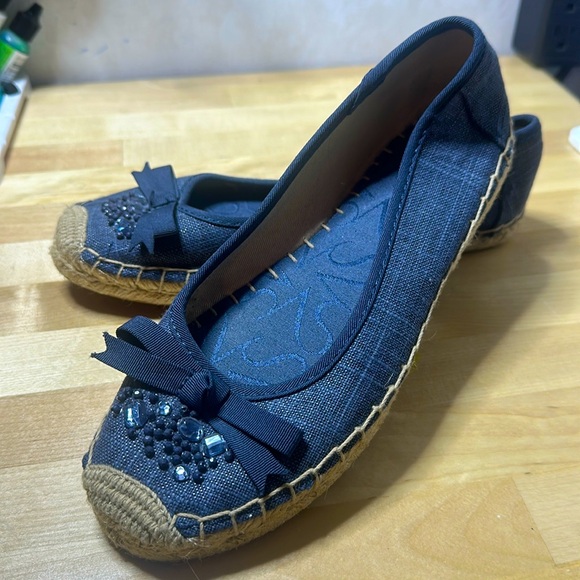 Vera Wang Denim Embellished Flats - Picture 3 of 6